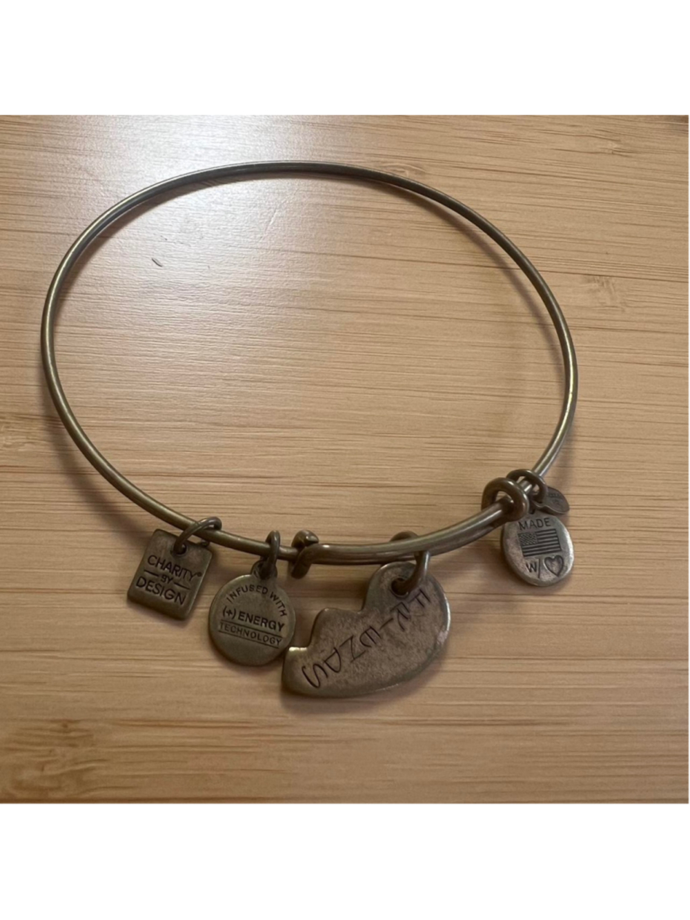 Gold Alex and Ani 2014 BFF charm bangle bracelet